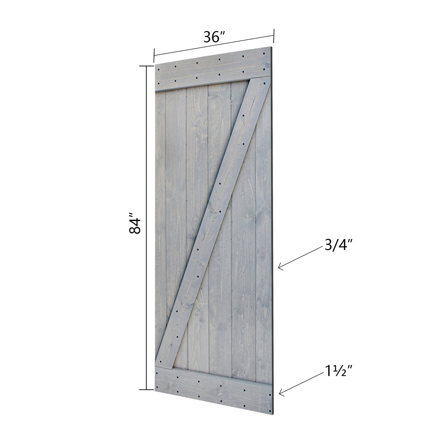 Z Style Finished Double Single Sliding Barn Door With Hardware Kit(Assembly Needed)(Custom Size Available)