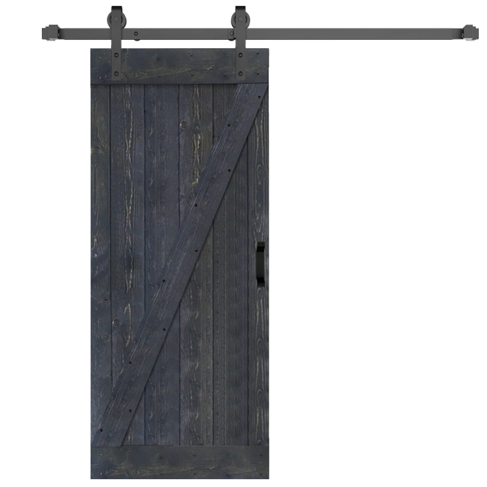 Z Style Finished Single Sliding Barn Door With Hardware Kit (Assembly Needed)(Custom Size Avalaible)