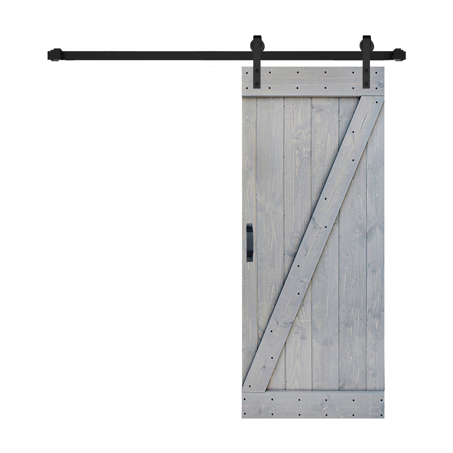 Z Style Finished Single Sliding Barn Door With Hardware Kit (Assembly Needed)(Custom Size Avalaible)