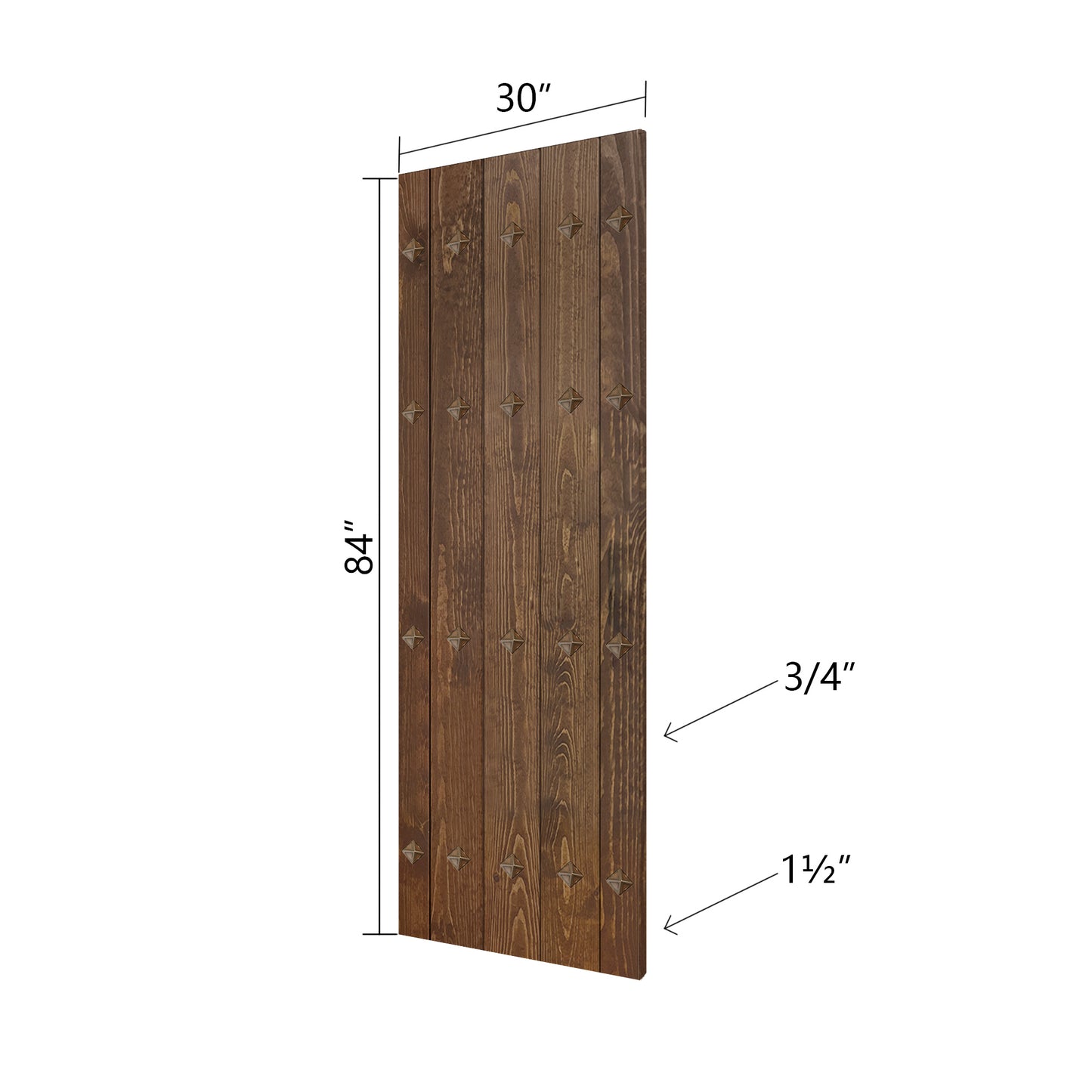 New Mid-Century Style Finished Single Sliding Barn Door With Hardware Kit (Assembly Needed)(Custom Size Avalaible)