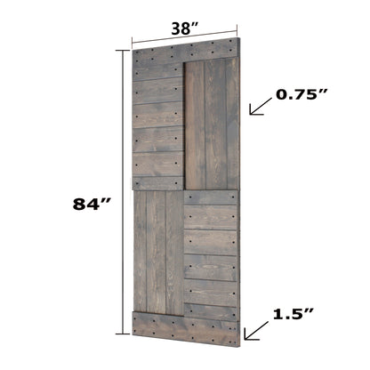 S Style Finished Double Single Sliding Barn Door With Hardware Kit(Assembly Needed)(Custom Size Available)