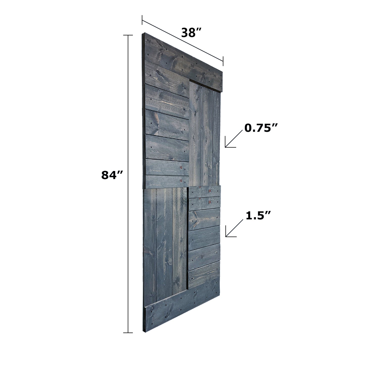 S Style Finished Single Sliding Barn Door(Hardware Kit NOT Included)(Assembly Needed) (Custom Size Avalaible)