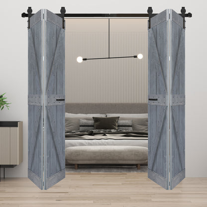 K Series Bi-Fold Double Door ( 4 Panels ) With Hardware Track - Assembly Needed