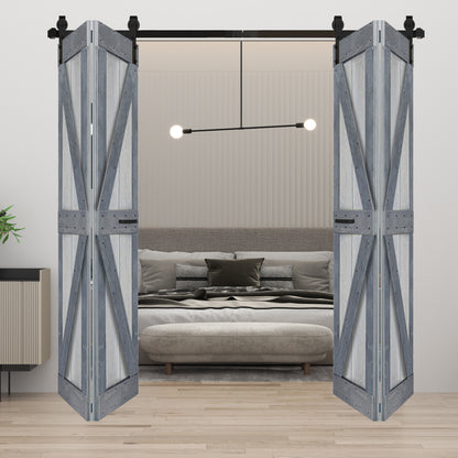 K Series Bi-Fold Double Door ( 4 Panels ) With Hardware Track - Assembly Needed