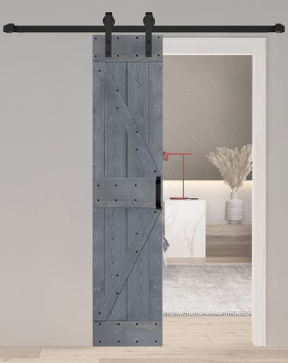 K Style Finished Single Sliding Barn Door With Hardware Kit(Assembly Needed) (Custom Size Avalaible)