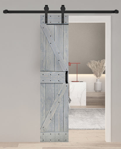 K Style Finished Single Sliding Barn Door With Hardware Kit(Assembly Needed) (Custom Size Avalaible)