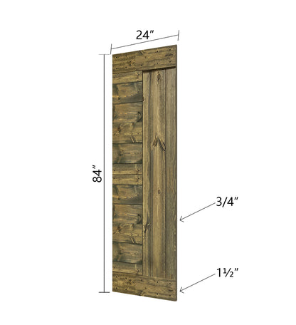 L Style Finished Single Sliding Barn Door With Hardware Kit (Assembly Needed)(Custom Size Avalaible)