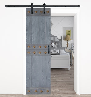Open image in slideshow, Mid-Century Style Finished Single Sliding Barn Door(Hardware Kit NOT Included)(Assembly Needed) (Custom Size Avalaible)
