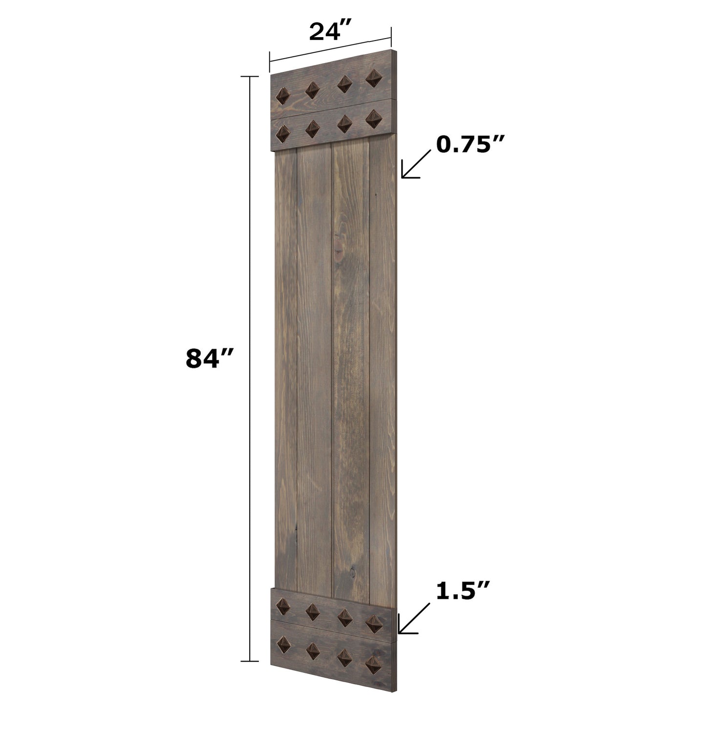 Mid-Century Style Finished Single Sliding Barn Door With Hardware Kit (Assembly Needed)(Custom Size Avalaible)