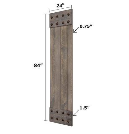 Mid-Century Style Finished Single Sliding Barn Door With Hardware Kit (Assembly Needed)(Custom Size Avalaible)