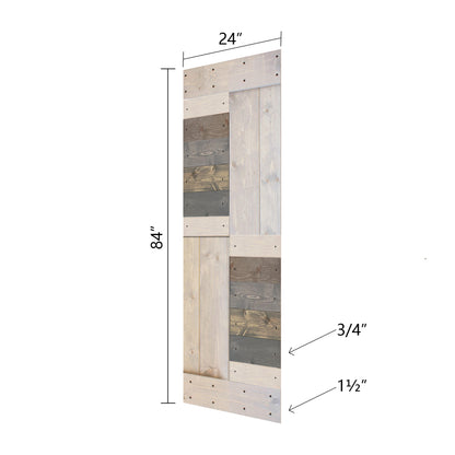 S Style Finished Single Sliding Barn Door With Hardware Kit (Assembly Needed)(Custom Size Avalaible)