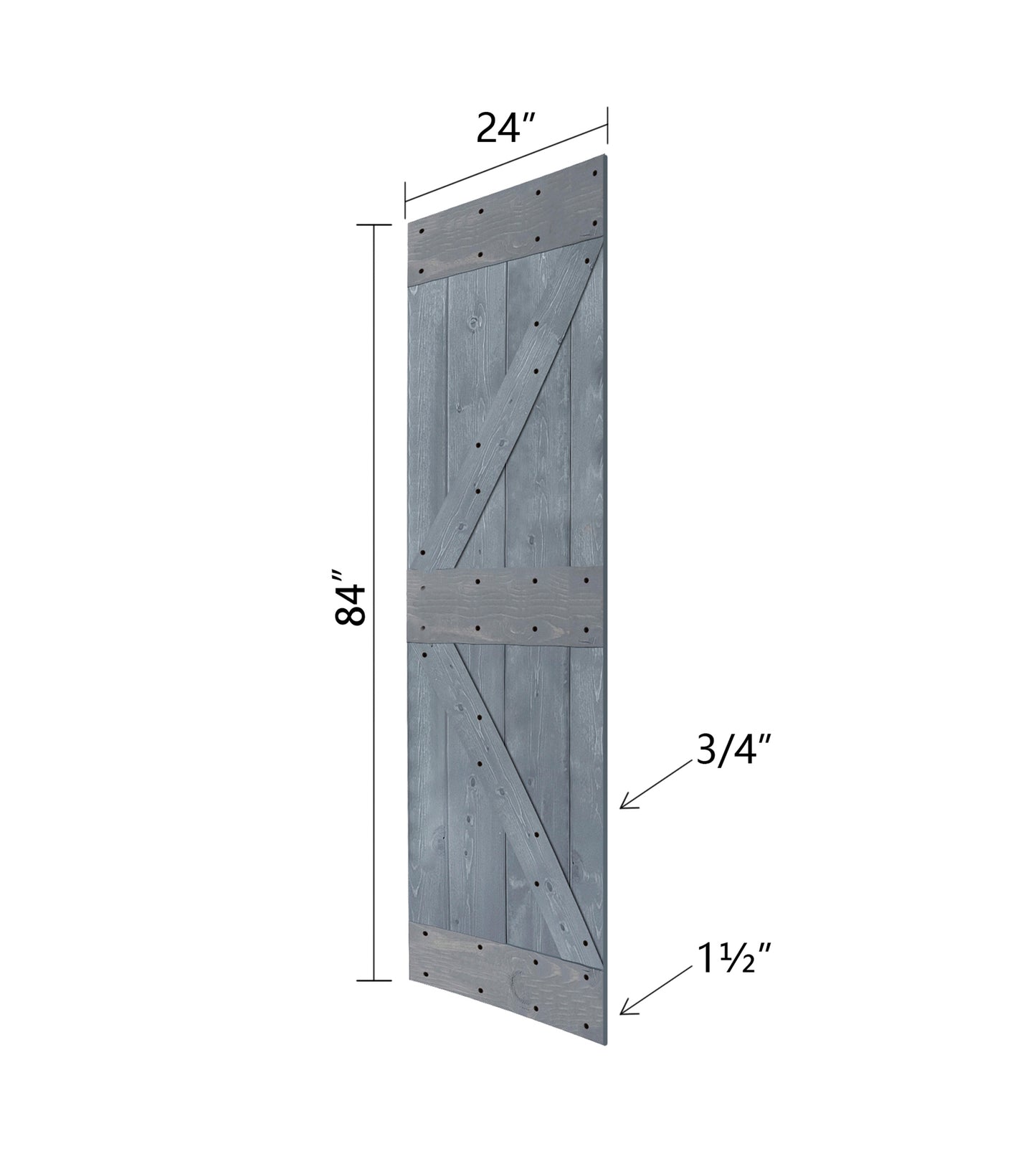 K Style Finished Double Single Sliding Barn Door With Hardware Kit(Assembly Needed)(Custom Size Available)