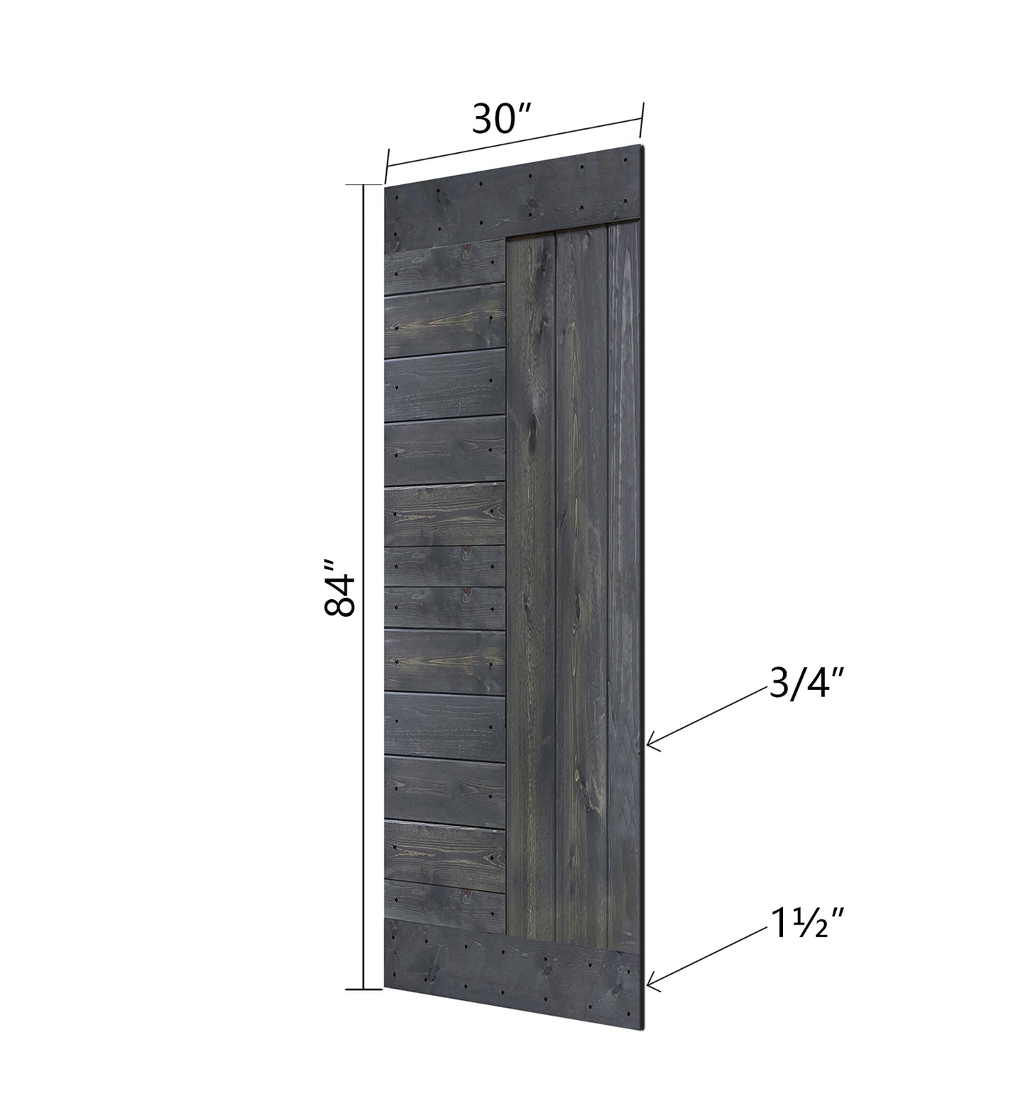 L Style Finished Double Single Sliding Barn Door With Hardware Kit(Assembly Needed)(Custom Size Available)