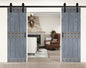 Mid-Century Style Finished Double Single Sliding Barn Door With Hardware Kit(Assembly Needed)(Custom Size Available)