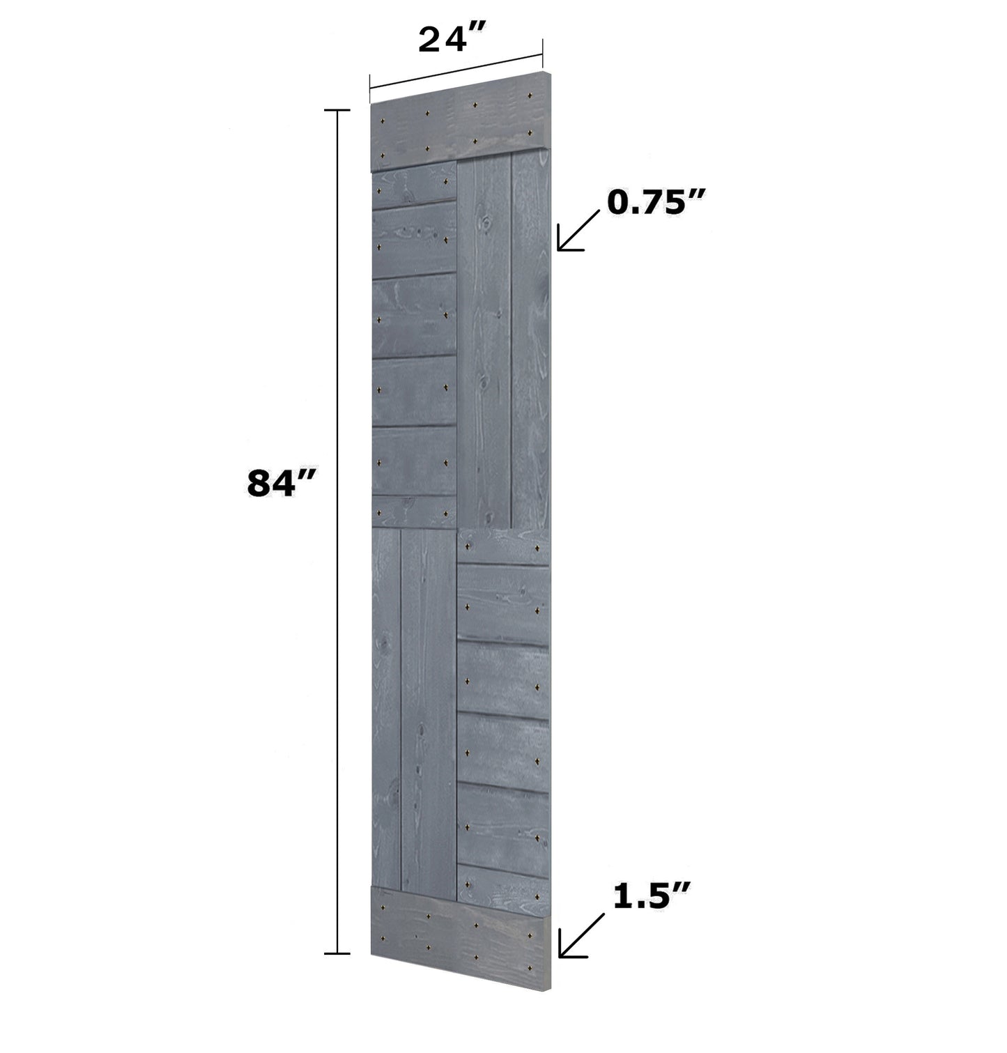 S Style Finished Double Single Sliding Barn Door With Hardware Kit(Assembly Needed)(Custom Size Available)