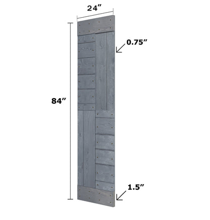 S Style Finished Double Single Sliding Barn Door With Hardware Kit(Assembly Needed)(Custom Size Available)