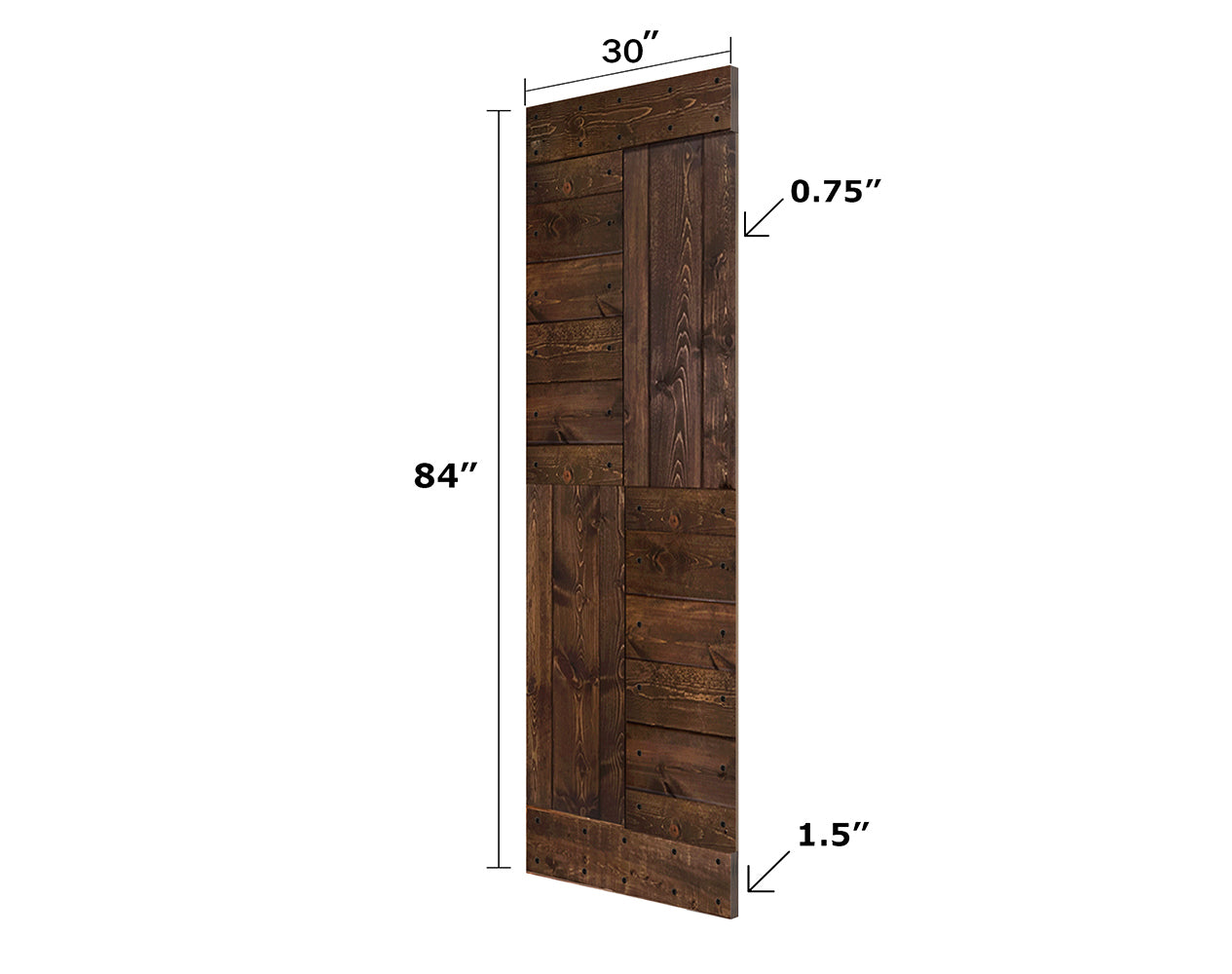 S Style Finished Double Single Sliding Barn Door With Hardware Kit(Assembly Needed)(Custom Size Available)