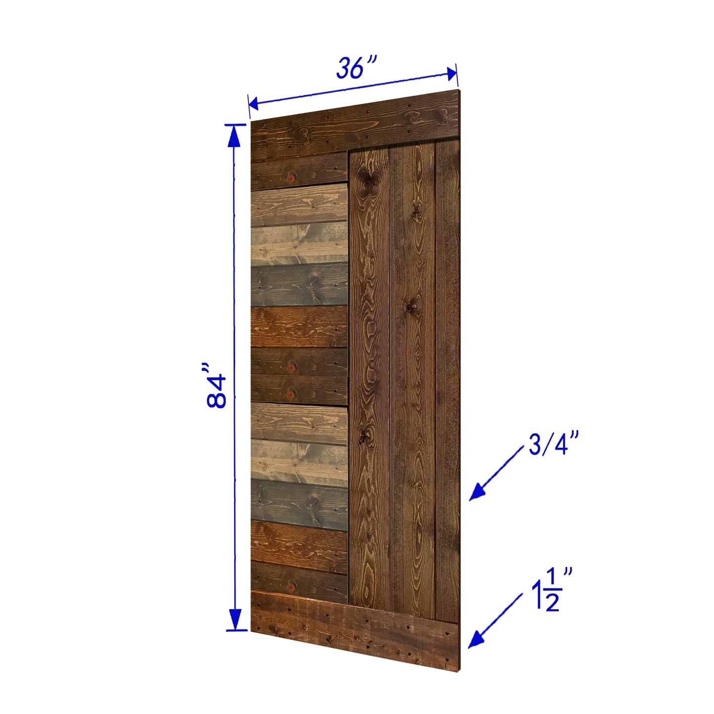 L Style Finished Double Single Sliding Barn Door With Hardware Kit(Assembly Needed)(Custom Size Available)