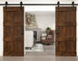 Mid-Century Style Finished Double Single Sliding Barn Door With Hardware Kit(Assembly Needed)(Custom Size Available)