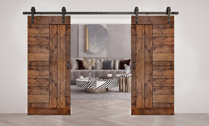 L Style Finished Double Single Sliding Barn Door With Hardware Kit(Assembly Needed)(Custom Size Available)