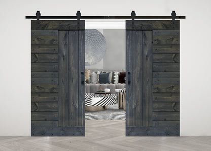 L Style Finished Double Single Sliding Barn Door With Hardware Kit(Assembly Needed)(Custom Size Available)