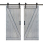 Z Style Finished Double Single Sliding Barn Door With Hardware Kit(Assembly Needed)(Custom Size Available)