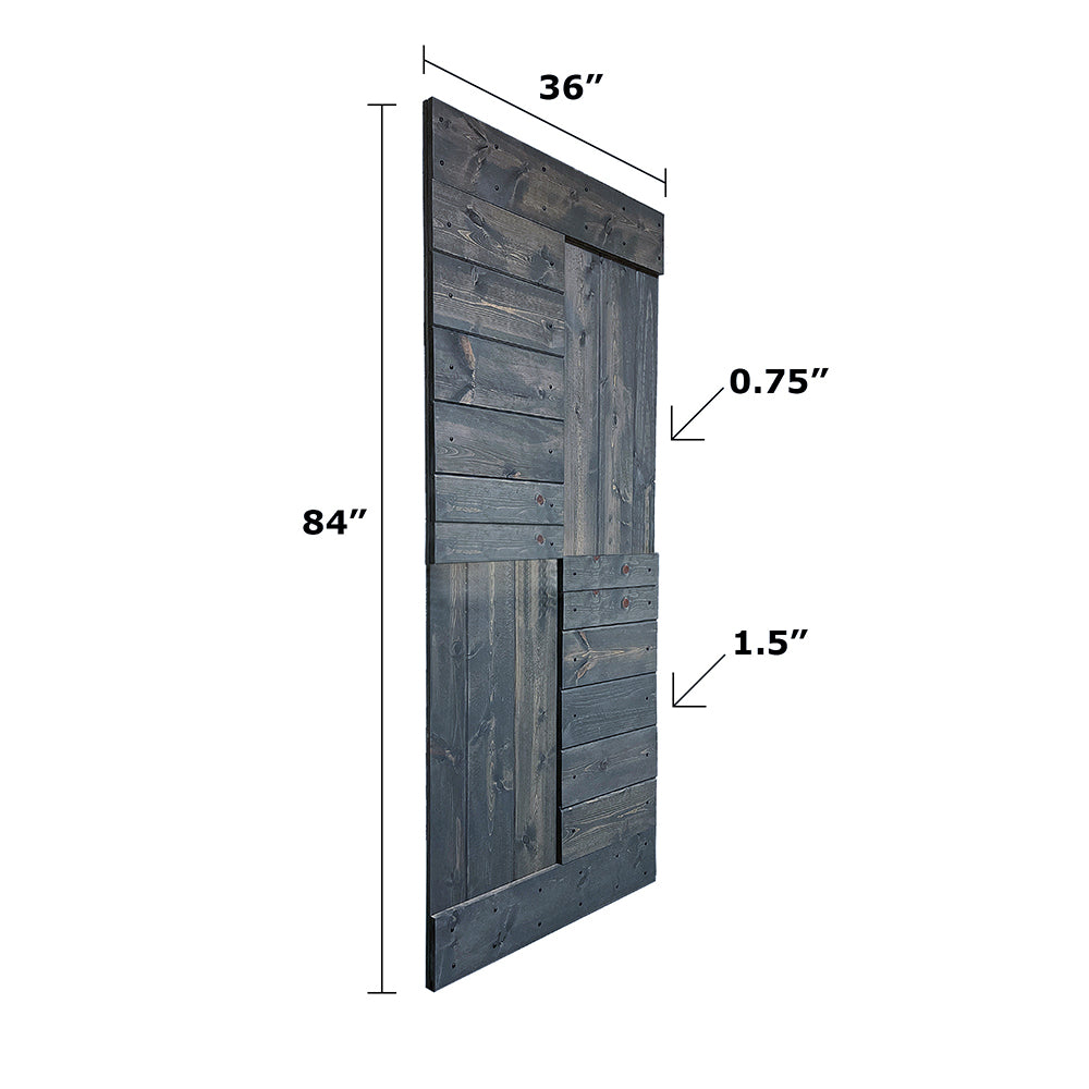 S Style Finished Double Single Sliding Barn Door With Hardware Kit(Assembly Needed)(Custom Size Available)