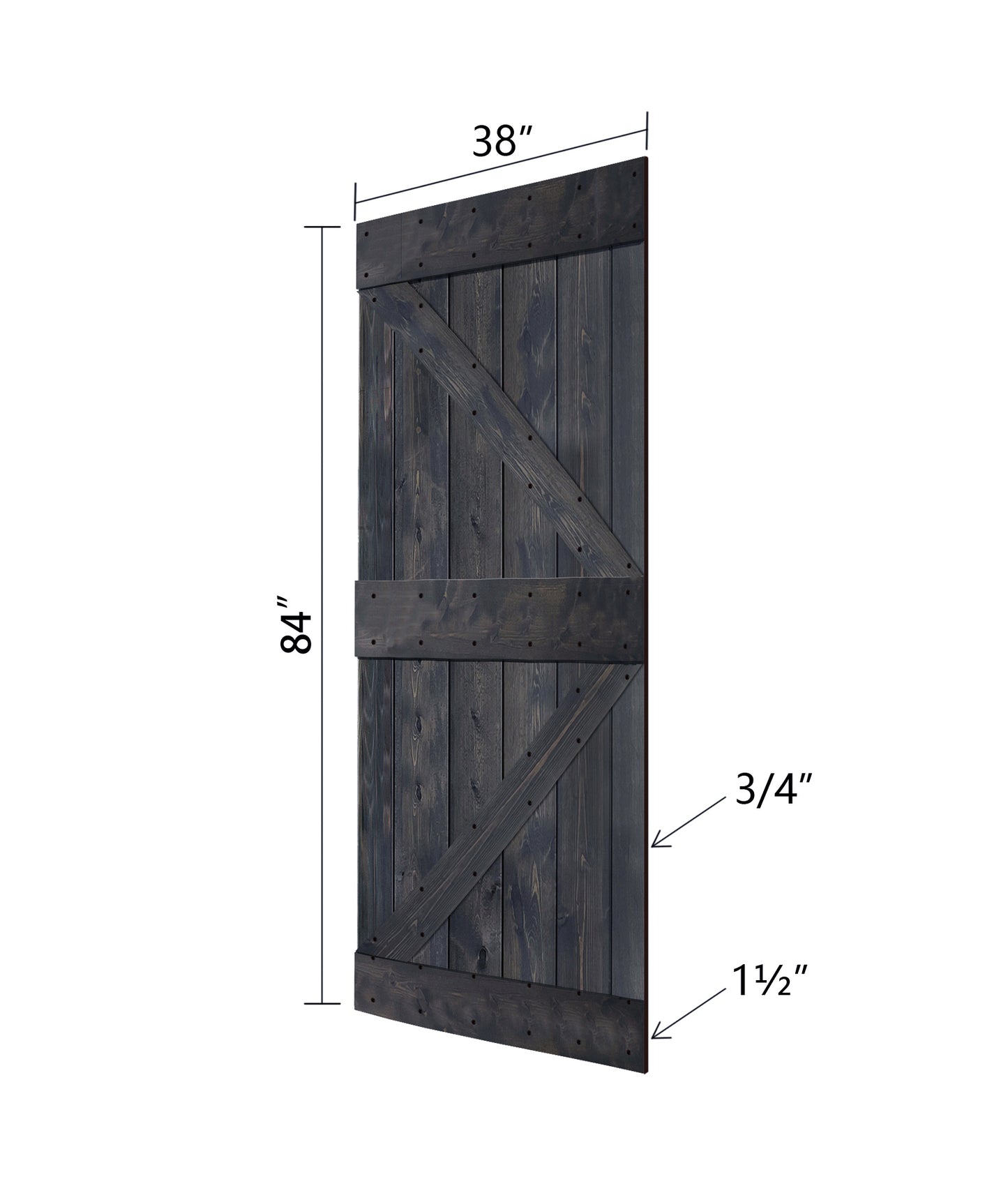 K Style Finished Double Single Sliding Barn Door With Hardware Kit(Assembly Needed)(Custom Size Available)