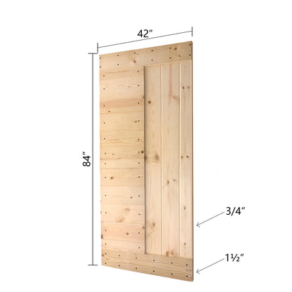 L Style Finished Double Single Sliding Barn Door With Hardware Kit(Assembly Needed)(Custom Size Available)