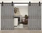 Mid-Century Style Finished Double Single Sliding Barn Door With Hardware Kit(Assembly Needed)(Custom Size Available)