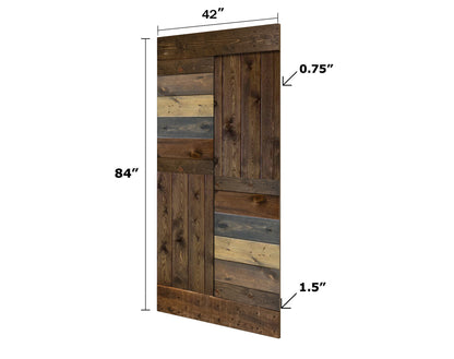 S Style Finished Double Single Sliding Barn Door With Hardware Kit(Assembly Needed)(Custom Size Available)