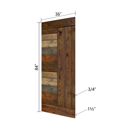 L Style Finished Single Sliding Barn Door With Hardware Kit (Assembly Needed)(Custom Size Avalaible)