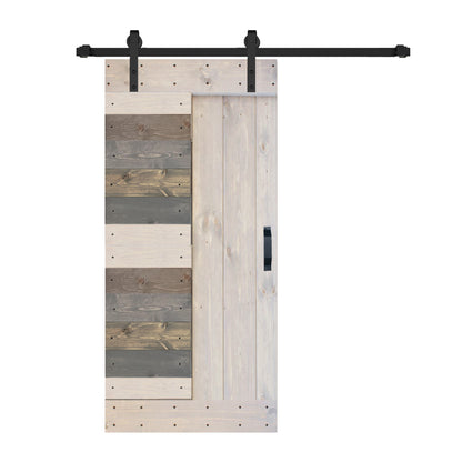 L Style Finished Single Sliding Barn Door With Hardware Kit (Assembly Needed)(Custom Size Avalaible)