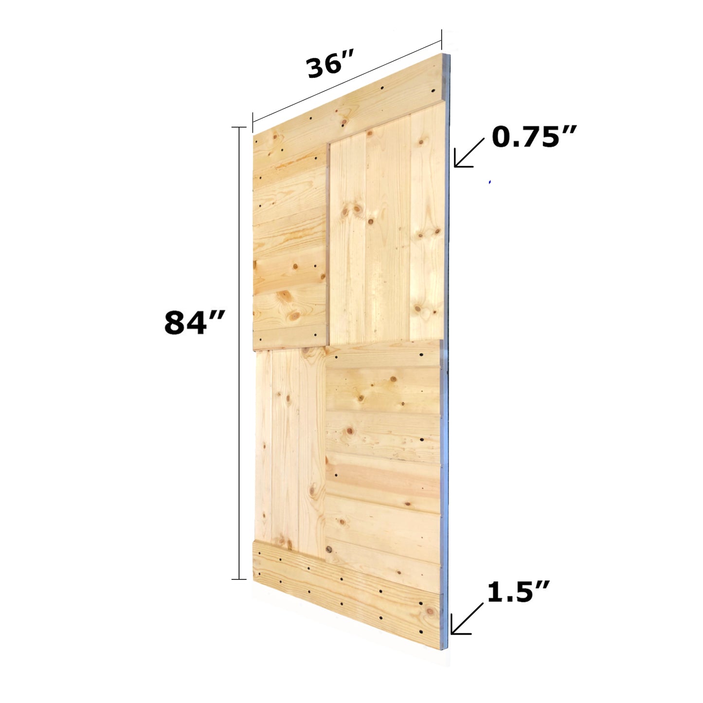 S Style Finished Single Sliding Barn Door With Hardware Kit (Assembly Needed)(Custom Size Avalaible)