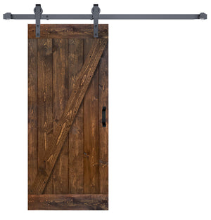 Open image in slideshow, Z Style Finished Single Sliding Barn Door With Hardware Kit (Assembly Needed)(Custom Size Avalaible)
