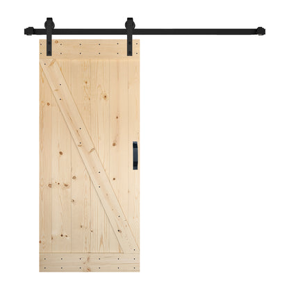 Z Style Finished Single Sliding Barn Door With Hardware Kit (Assembly Needed)(Custom Size Avalaible)