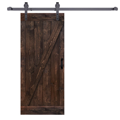 Z Style Finished Single Sliding Barn Door With Hardware Kit (Assembly Needed)(Custom Size Avalaible)