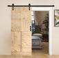 S Style Finished Single Sliding Barn Door With Hardware Kit (Assembly Needed)(Custom Size Avalaible)