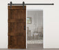 Mid-Century Style Finished Single Sliding Barn Door With Hardware Kit (Assembly Needed)(Custom Size Avalaible)