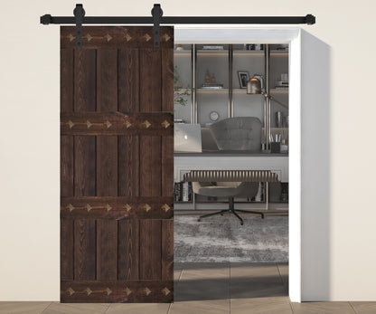 Mid-Century Style Finished Single Sliding Barn Door(Hardware Kit NOT Included)(Assembly Needed) (Custom Size Avalaible)