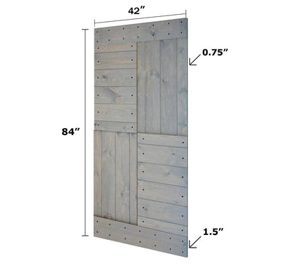 S Style Finished Single Sliding Barn Door With Hardware Kit (Assembly Needed)(Custom Size Avalaible)