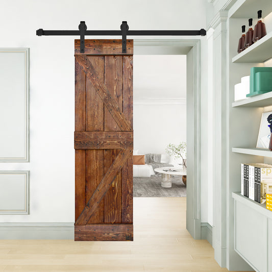 K Style Finished Single Sliding Barn Door(Hardware Kit NOT Included)(Assembly Needed) (Custom Size Avalaible)