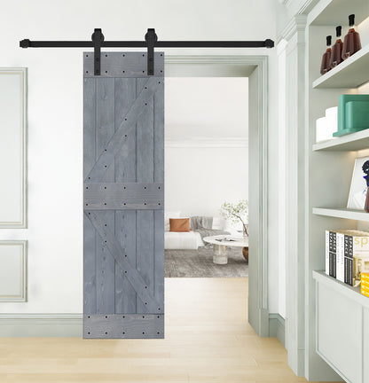 K Style Finished Single Sliding Barn Door(Hardware Kit NOT Included)(Assembly Needed) (Custom Size Avalaible)