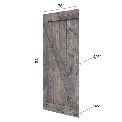 Z Style Finished Single Sliding Barn Door(Hardware Kit NOT Included)(Assembly Needed)(Custom Size Available)