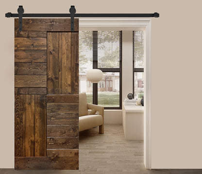 S Style Finished Single Sliding Barn Door(Hardware Kit NOT Included)(Assembly Needed) (Custom Size Avalaible)