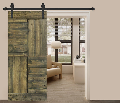 S Style Finished Single Sliding Barn Door(Hardware Kit NOT Included)(Assembly Needed) (Custom Size Avalaible)