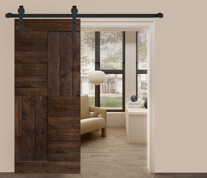 S Style Finished Single Sliding Barn Door(Hardware Kit NOT Included)(Assembly Needed) (Custom Size Avalaible)