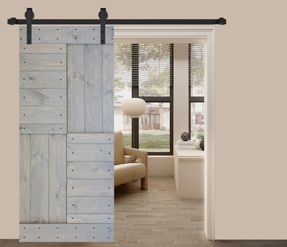 S Style Finished Single Sliding Barn Door(Hardware Kit NOT Included)(Assembly Needed) (Custom Size Avalaible)