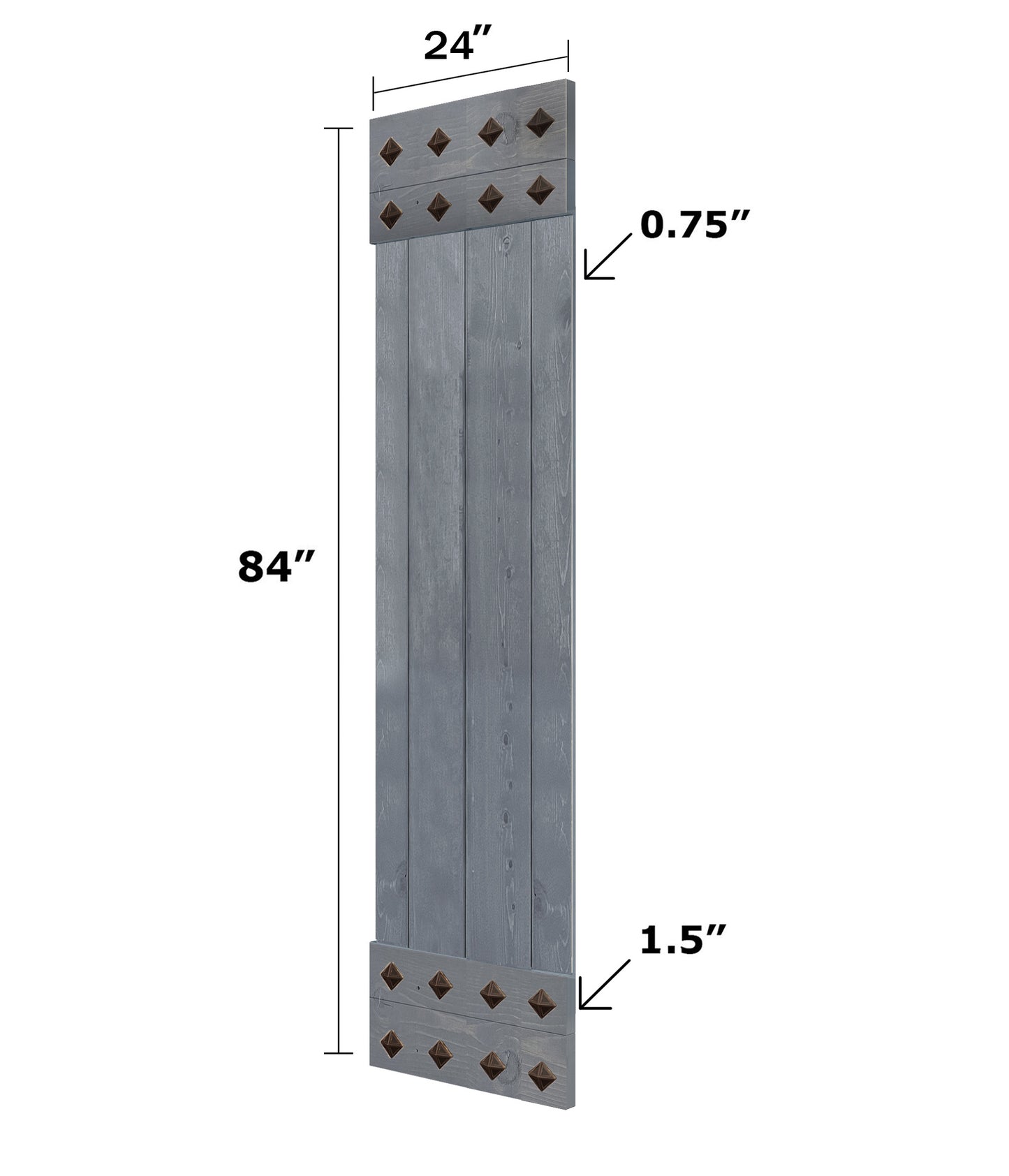 Mid-Century Style Finished Single Sliding Barn Door(Hardware Kit NOT Included)(Assembly Needed) (Custom Size Avalaible)