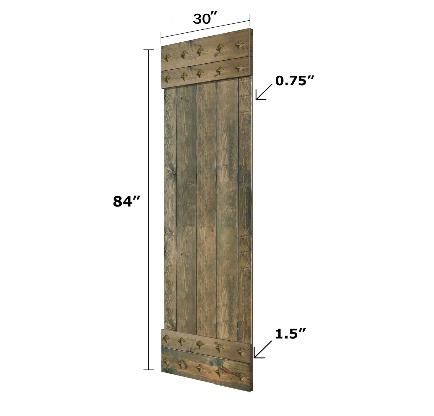 Mid-Century Style Finished Single Sliding Barn Door(Hardware Kit NOT Included)(Assembly Needed) (Custom Size Avalaible)